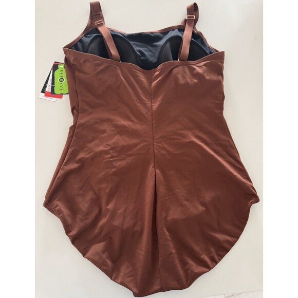 Speedo Women's Swimsuit One Piece Endurance+ Shirred Tank Moderate Cut brown 18 - Picture 14 of 16